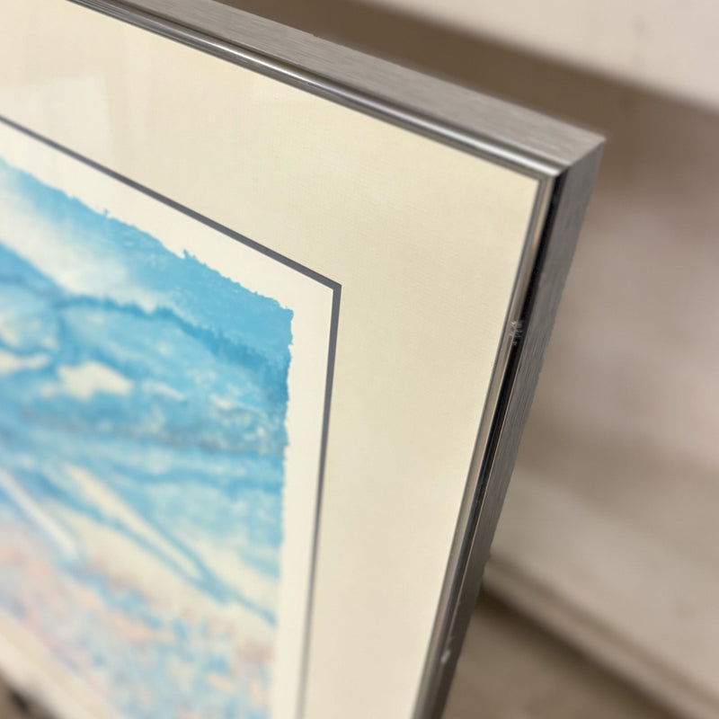 Framed Artwork - Blue Valley Serene Landscape