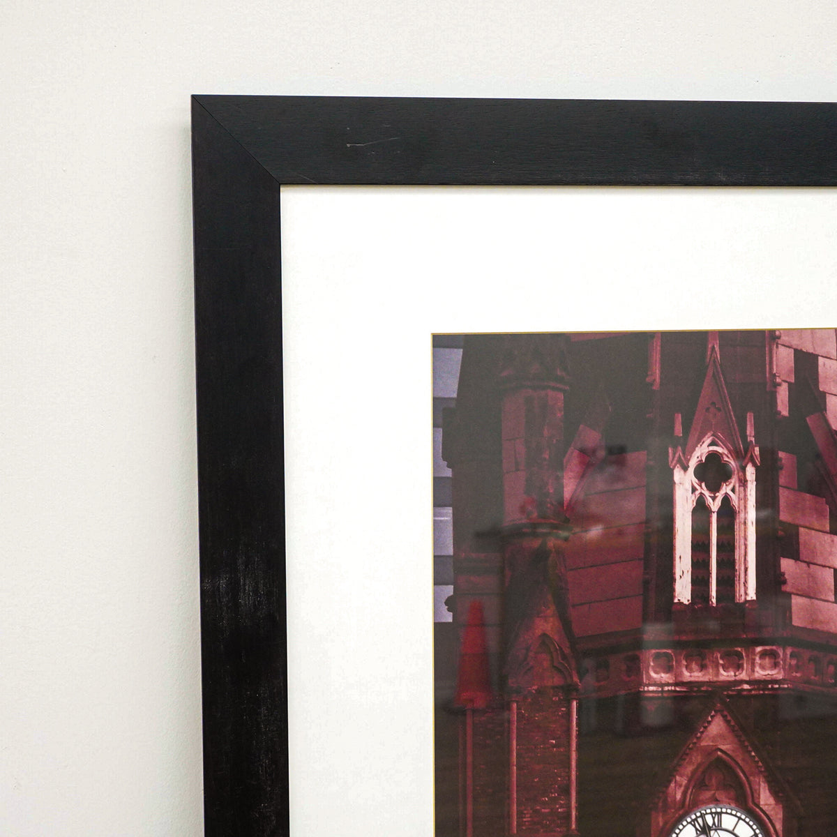 35 in x 35 in Framed Photo Of The Old City Hall Clock Tower