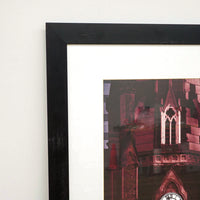 35 in x 35 in Framed Photo Of The Old City Hall Clock Tower