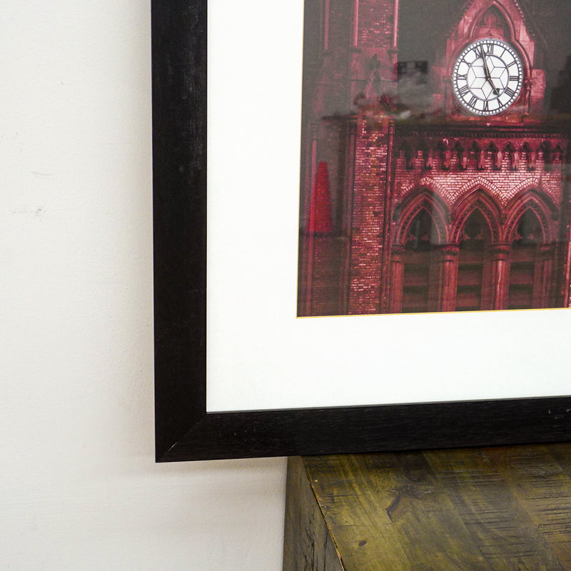 35 in x 35 in Framed Photo Of The Old City Hall Clock Tower