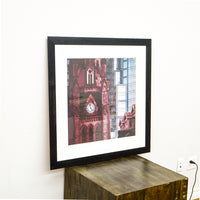 35 in x 35 in Framed Photo Of The Old City Hall Clock Tower
