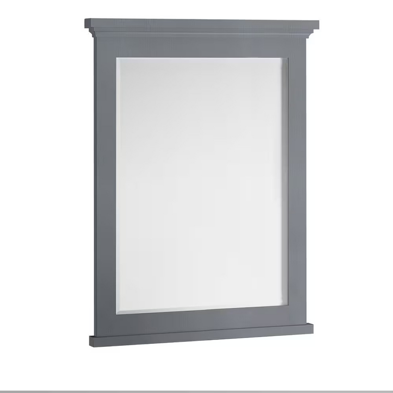 Fresca Windsor 30 inch W x 35 inch H Framed Wall Mirror in Gray Textured