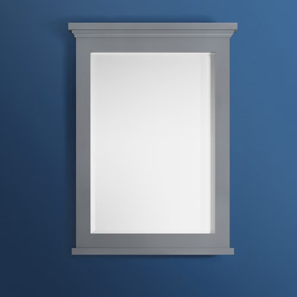 Fresca Windsor 30 inch W x 35 inch H Framed Wall Mirror in Gray Textured