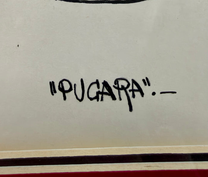 "Pugara" Surrealist Figural Ink & Watercolor Artwork