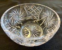 Vintage Radiance: Brilliant Cut Crystal Pinwheel & Diamond Serving Bowl