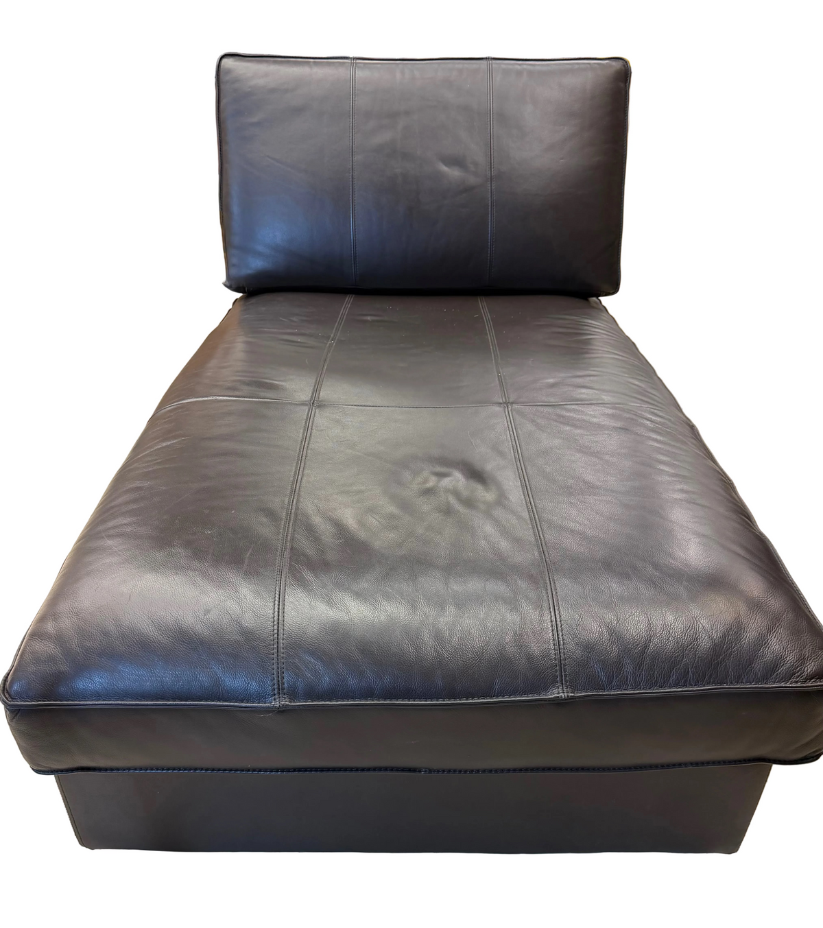 Modern Dark Brown Bonded Leather Chaise Lounge / Daybed