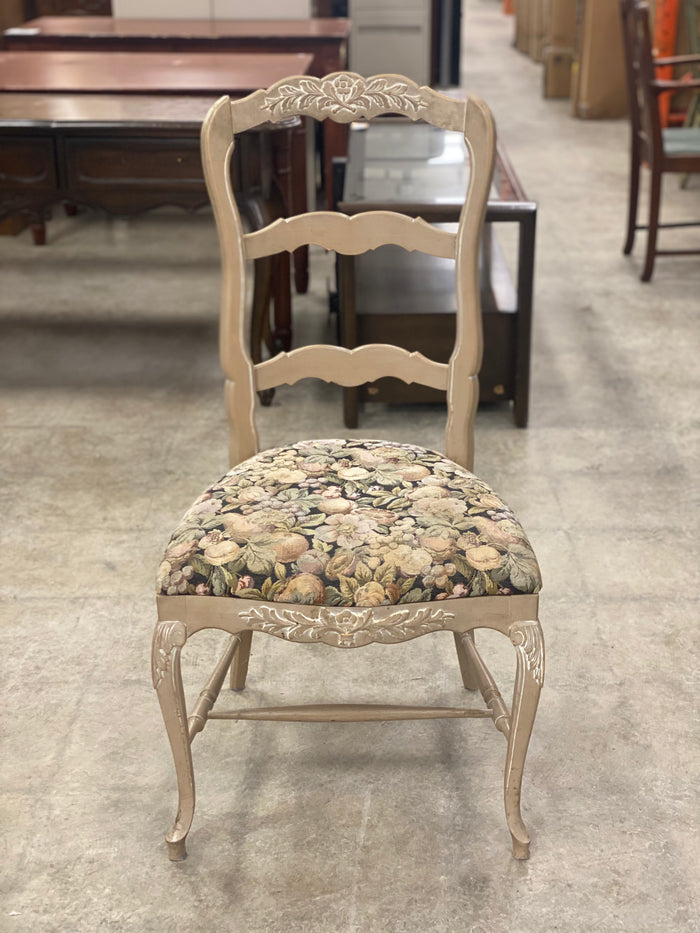 Ladderback Dining Chair with Floral Cushions