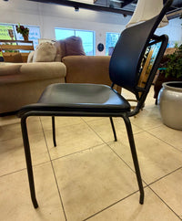 Sleek Modern Stackable Media Working Chair in Matte Black
