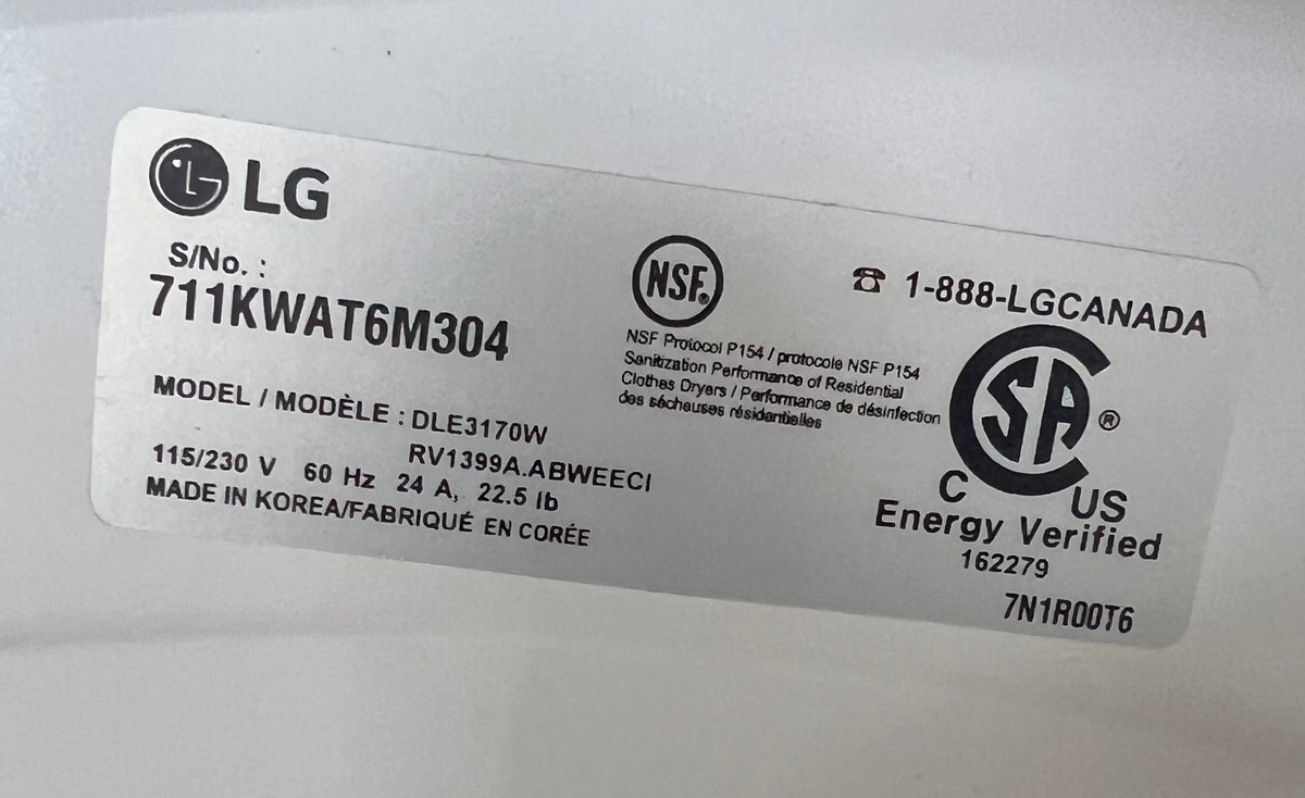 LG Dryer - Sensor Dry