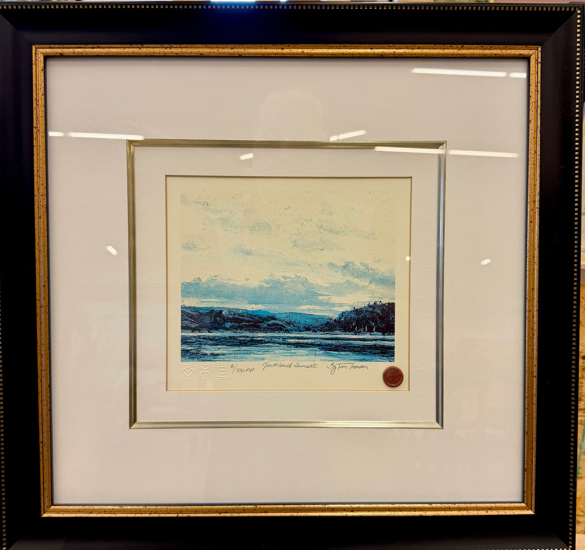 Framed Limited Edition Tom Thomson Set of 3 Prints (Canoe Lake, Sunset Canoe Lake, & Northland Sunset)