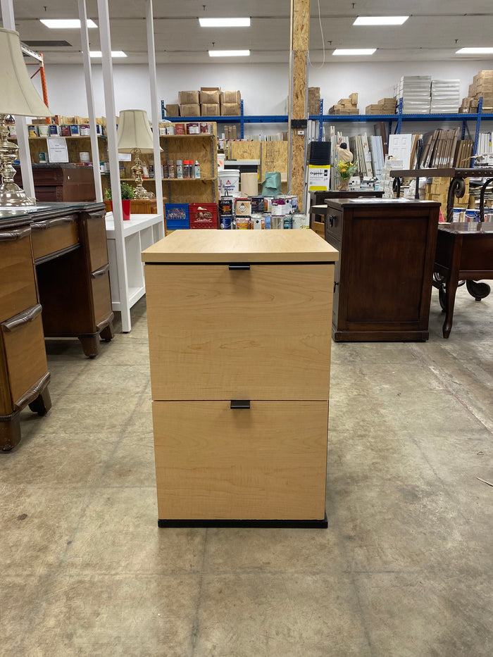 Light Colored Two Drawer Filing Cabinet