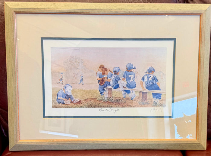 "Bench Strength" Signed Limited Edition Baseball Print by John Newby