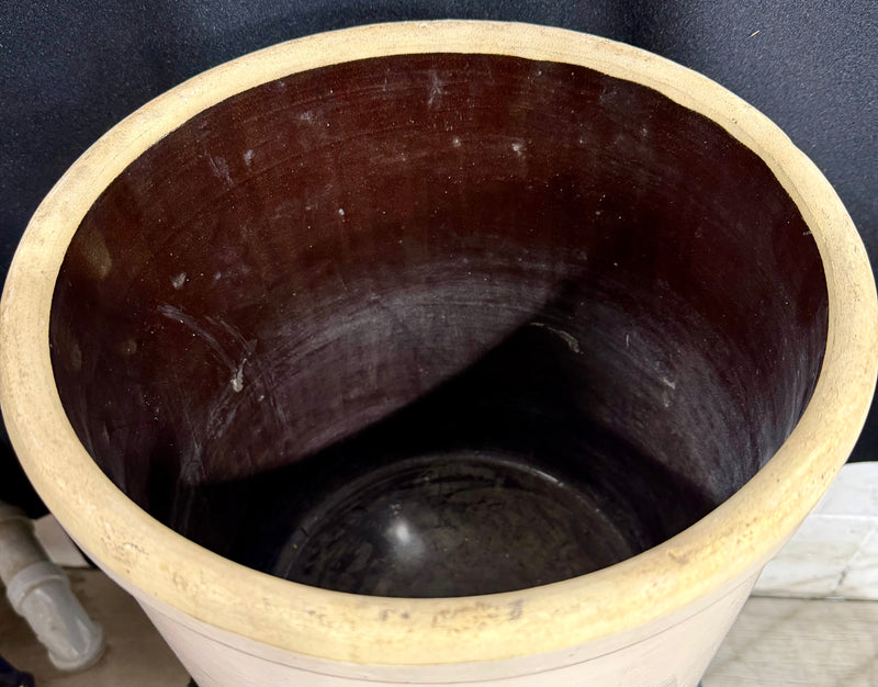Vintage 5 Gallon Robinson Ransbottom Blue crown Stoneware Crock