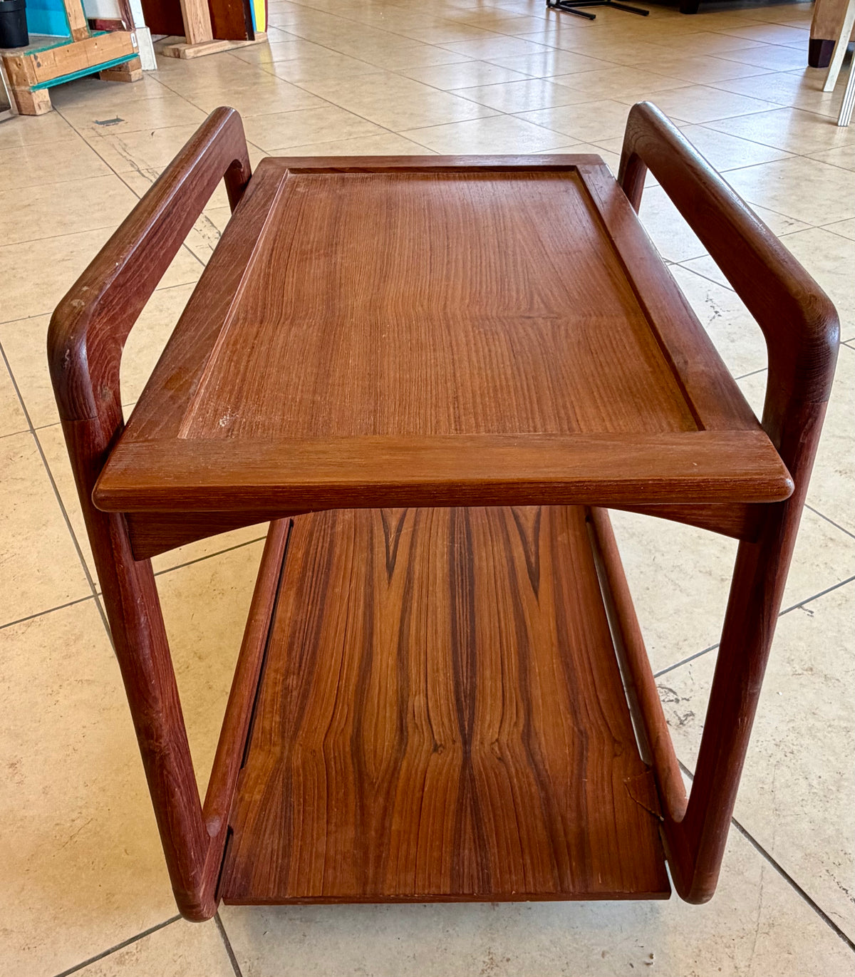 Mid-Century Scandinavian Teak Serving Cart or Bar Cart (AS IS)