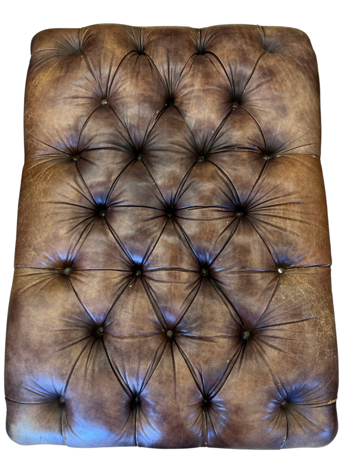 Oversized Tufted Leather Ottoman with Storage Drawers