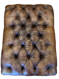 Oversized Tufted Leather Ottoman with Storage Drawers