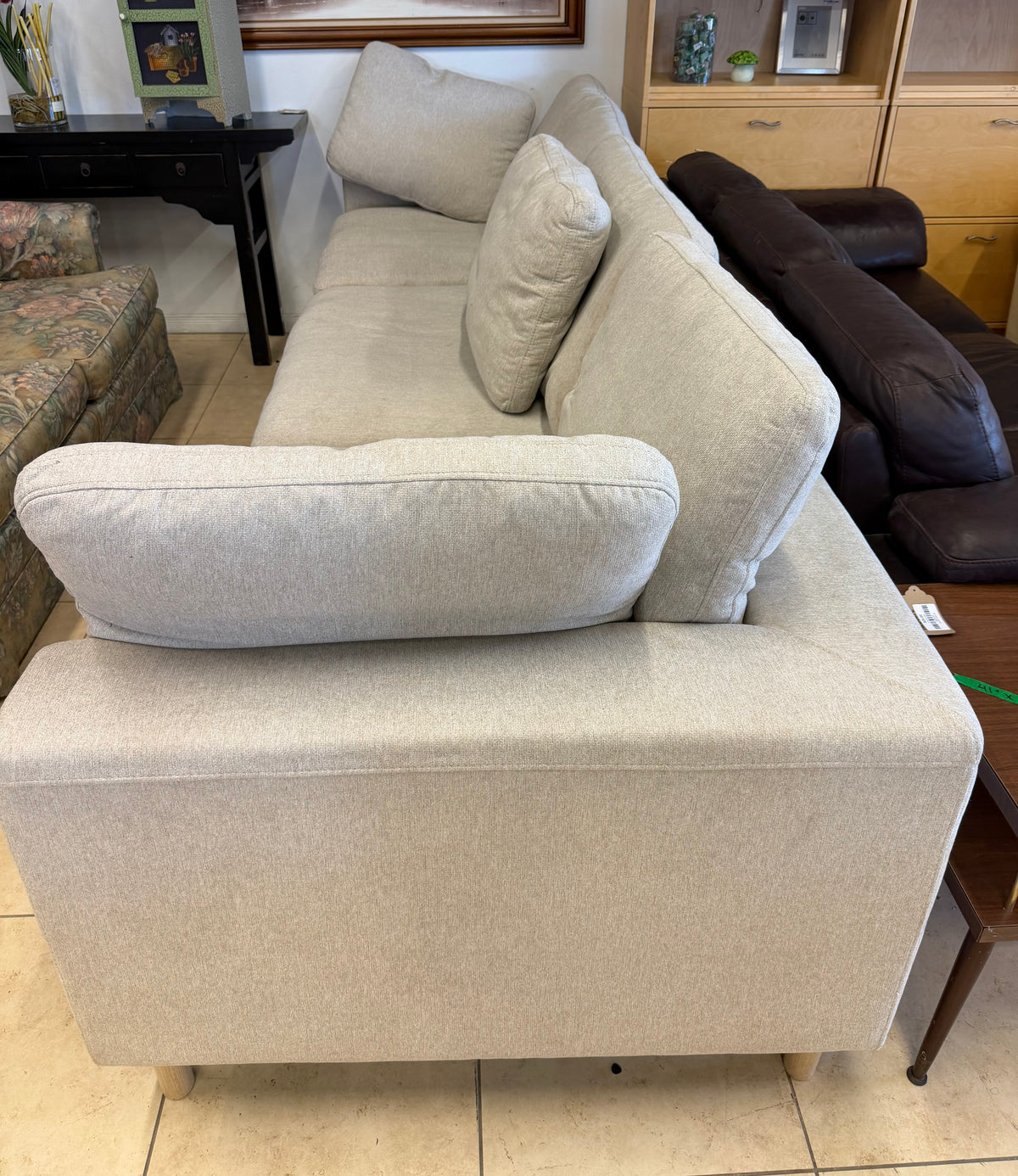 Cozy Modern Oatmeal Beige Modular Sectional / Armchair Set