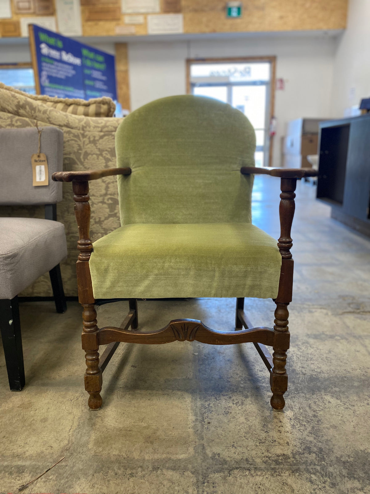 Microfiber Sage Green Accent Chair