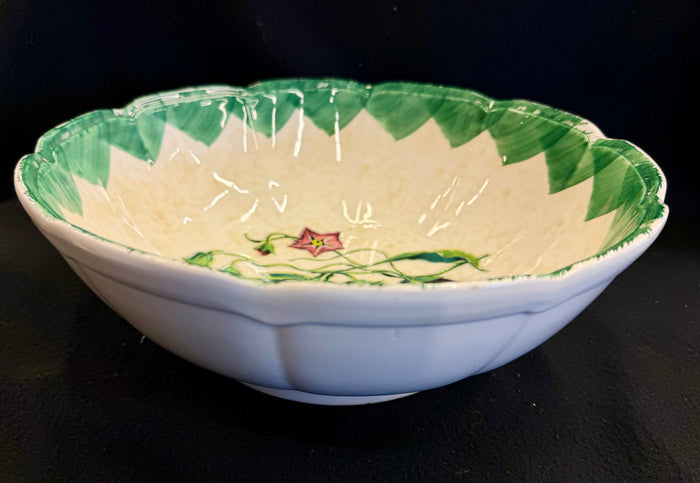 Vintage Hand-Painted Italian Ceramic Eggplant Serving Bowl