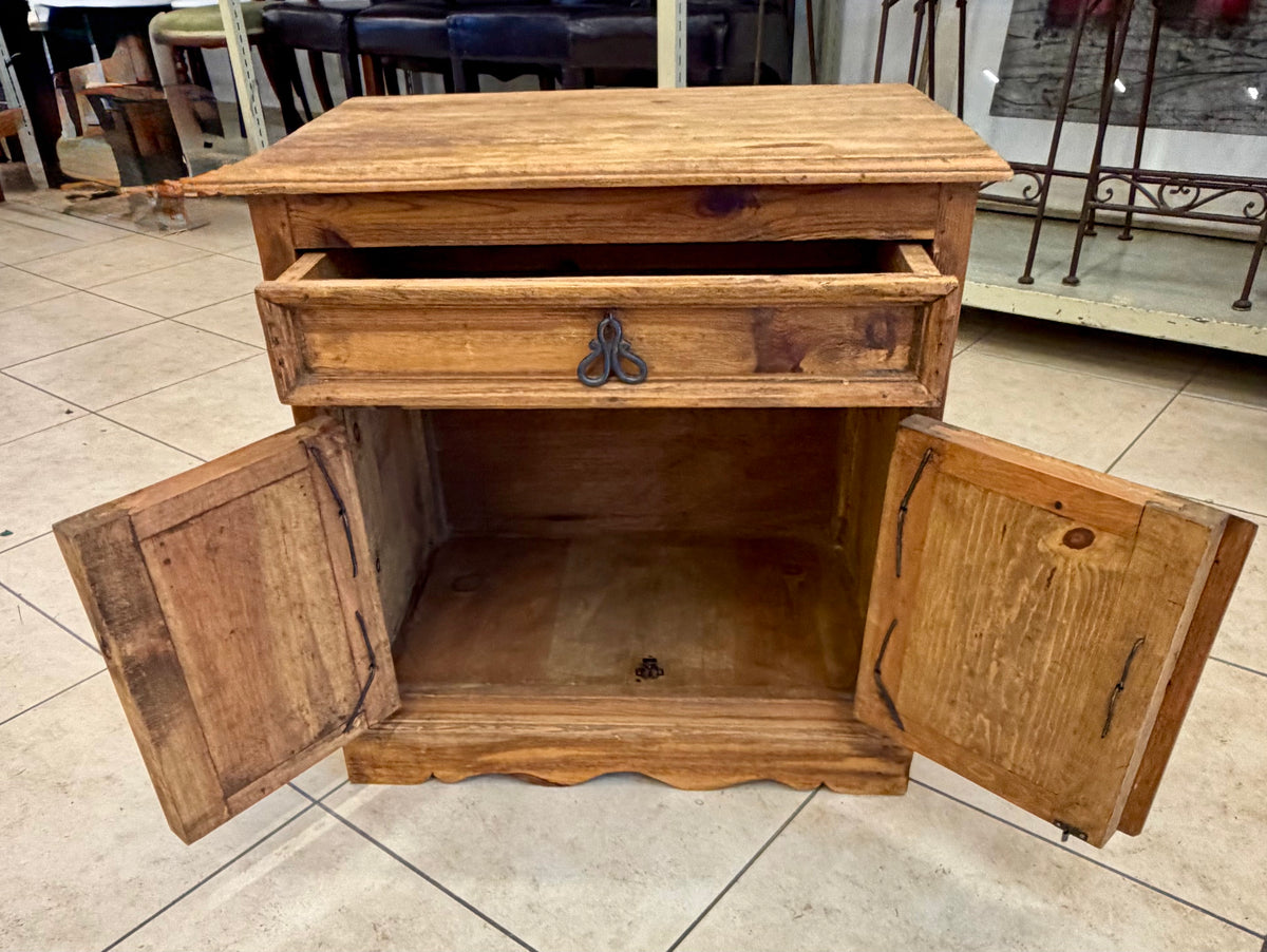 Handcrafted Mexican Rustic Solid Pine Cabinet / Nightstand