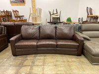 Brown Leather Sofa with Nail Head Trim