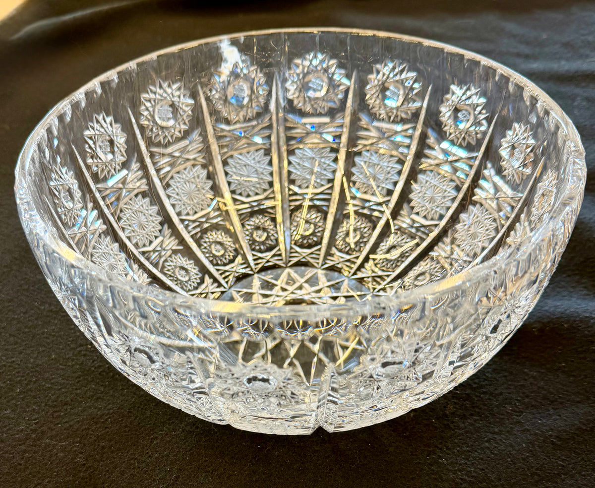 Vintage Brilliant Cut Crystal Centerpiece Bowl