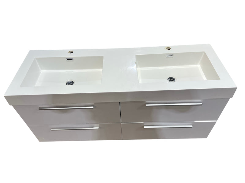 Double Vanity Sink With Floating Cabinet