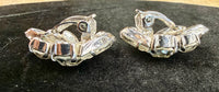 Vintage Signed Sherman Clear Crystal Rhinestone Wreath Brooch & Earrings Set
