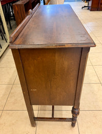 Vintage Jacobean Revival Quarter-Sawn Oak Buffet / Sideboard with Carved Details and Silverware Drawer