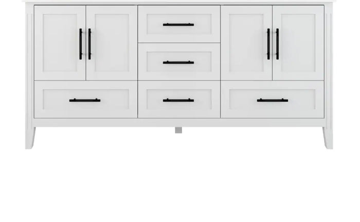 72"W White Ikou Bathroom Vanity Cabinet