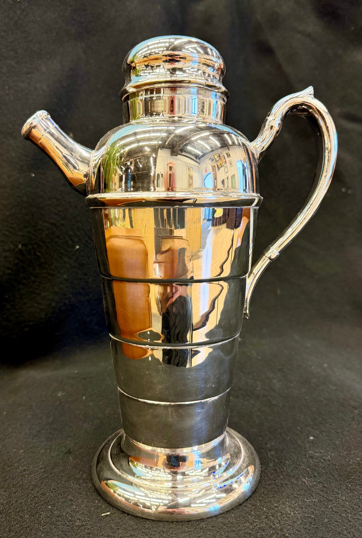 Vintage Art Deco Silver-Plated Cocktail Set - Viking Plate Shaker & 6 Wm. A. Rogers Goblets