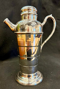 Vintage Art Deco Silver-Plated Cocktail Set - Viking Plate Shaker & 6 Wm. A. Rogers Goblets