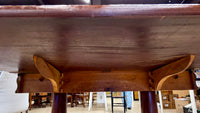 Antique Empire-Style Mahogany Drop-Leaf Pedestal Dining Table