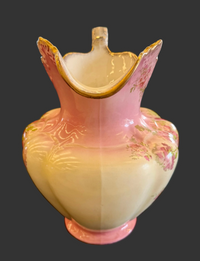 Victorian Porcelain Pitcher with Hand-Painted Roses