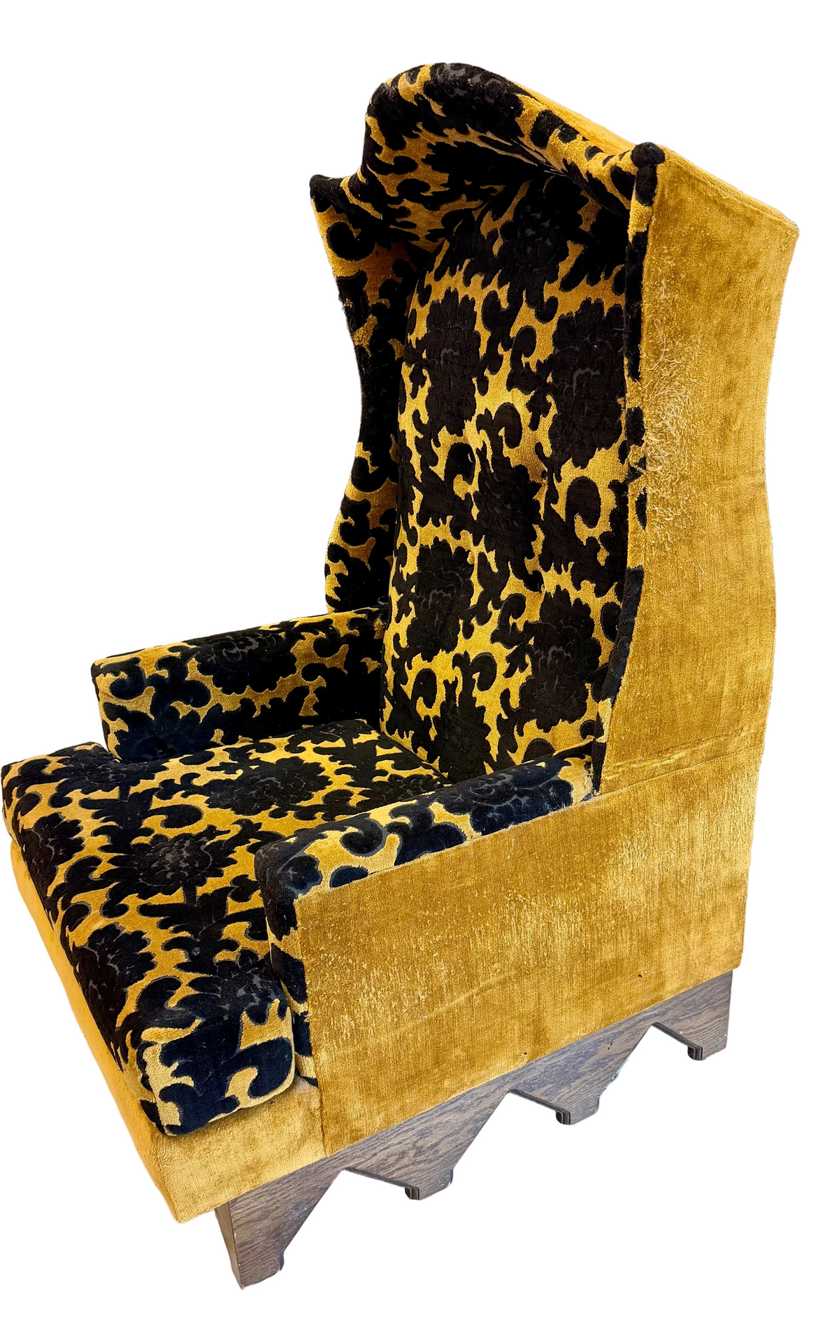 Vintage Statement High-Back Velvet Armchair