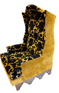 Vintage Statement High-Back Velvet Armchair