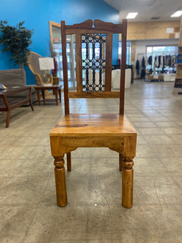 Dining Chair with Cast-Iron Decorative Details