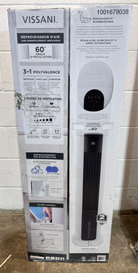 Vissani 3-in-1 Portable Evaporative Air Cooler, Tower Fan & Humidifier for 320 Sq. Ft.