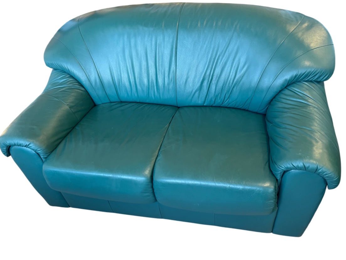 Green Leather Loveseat
