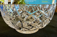 Vintage Radiance: Brilliant Cut Crystal Pinwheel & Diamond Serving Bowl