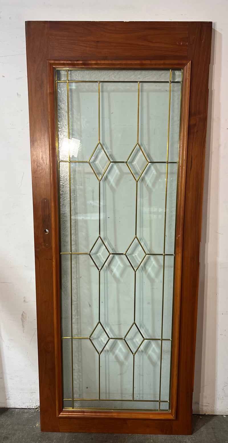 Solid Wood Door With Patterned Glass 31.5"W x 79.5"H