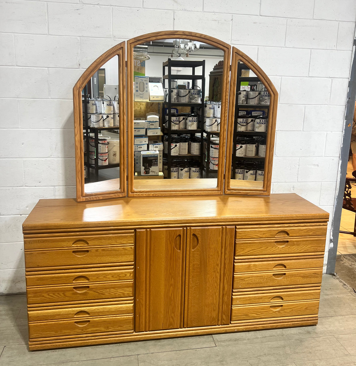 Arched Triple Mirror Dresser
