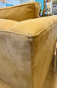 Inviting and Cozy Neutral Faux Swede Living Room Sofa