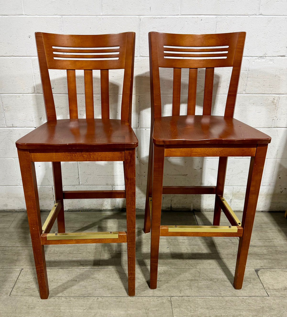 Set of  2 Wooden Barstools