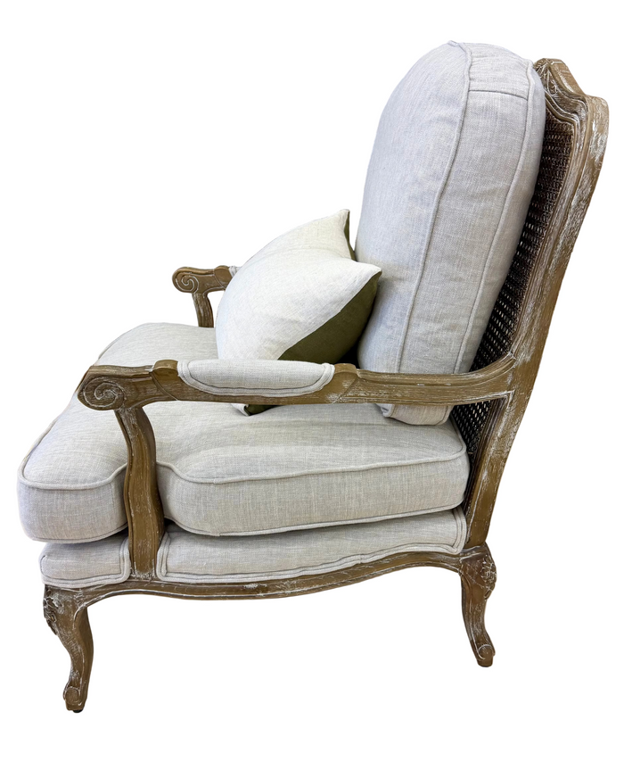 French Country Cane Back Bergère Accent Chair