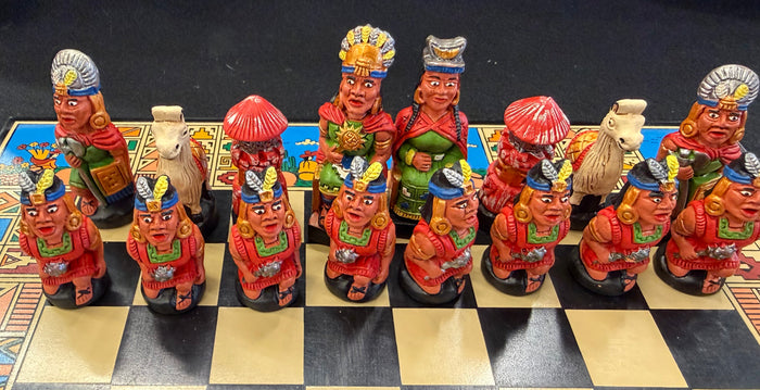 Ten Thousand Villages Ancient Games Set  Chess/ Backgammon