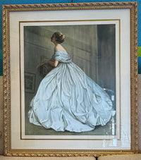 Elegant Framed Print of a Lady in a Gown