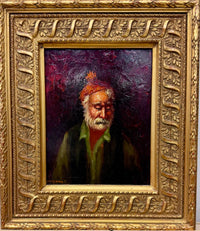 Vintage Framed Portrait of an Elderly Man by Renowned Italian Genre Painter Nello Iovine