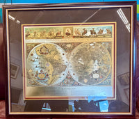 Vintage Blaeu "Nova Totivs" World Map – Framed Gold/Silver Foil Edition
"Chart a Course Through History"