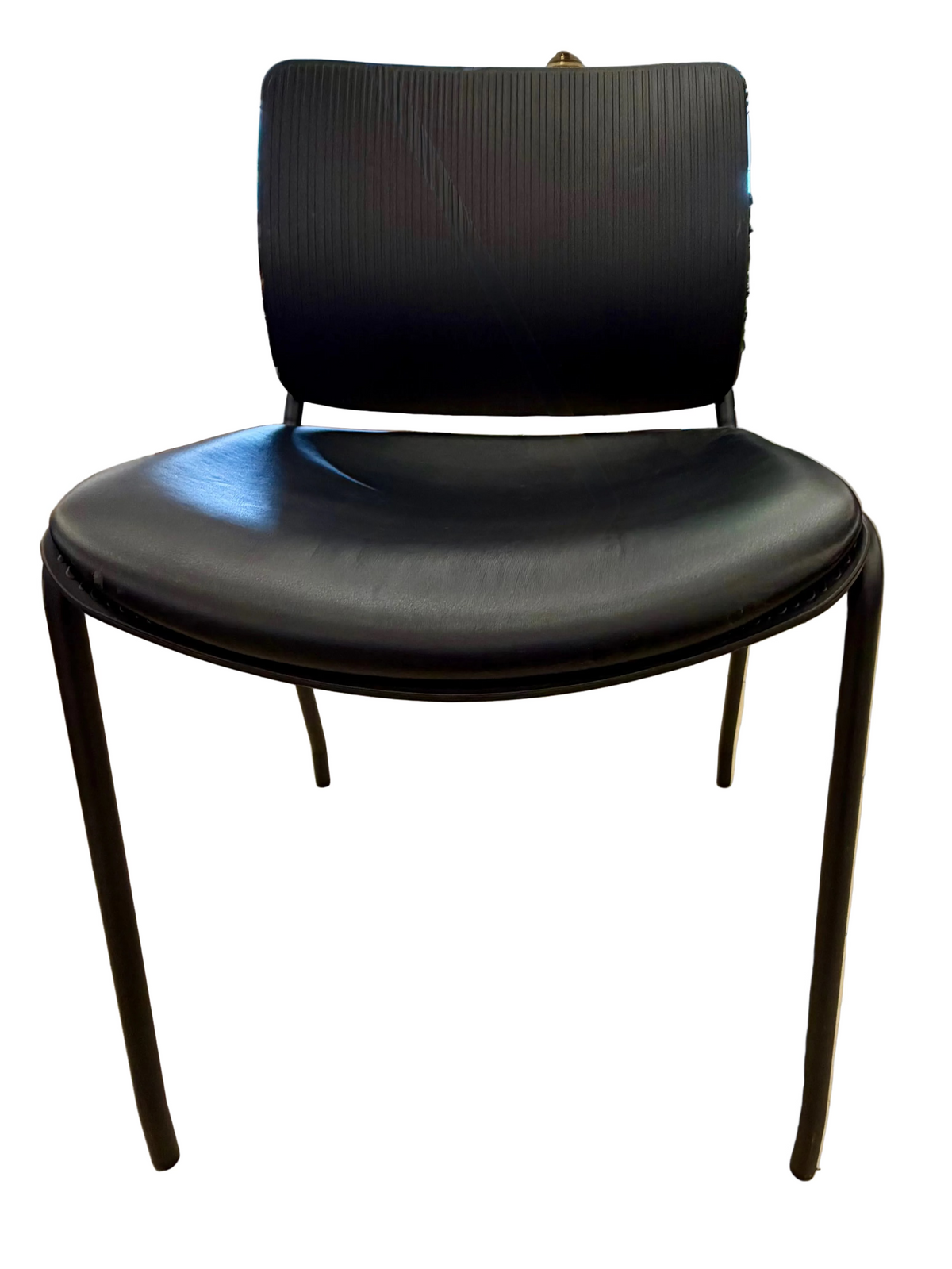 Sleek Modern Stackable Media Working Chair in Matte Black